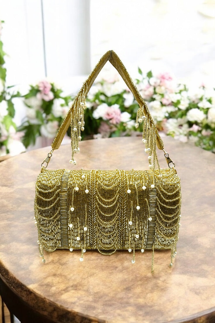Golden Gleam Evening Clutch