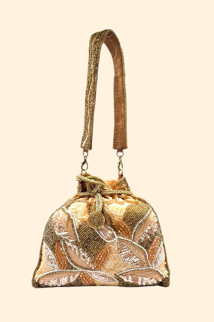 Peach Gold Sequin Dream Potli