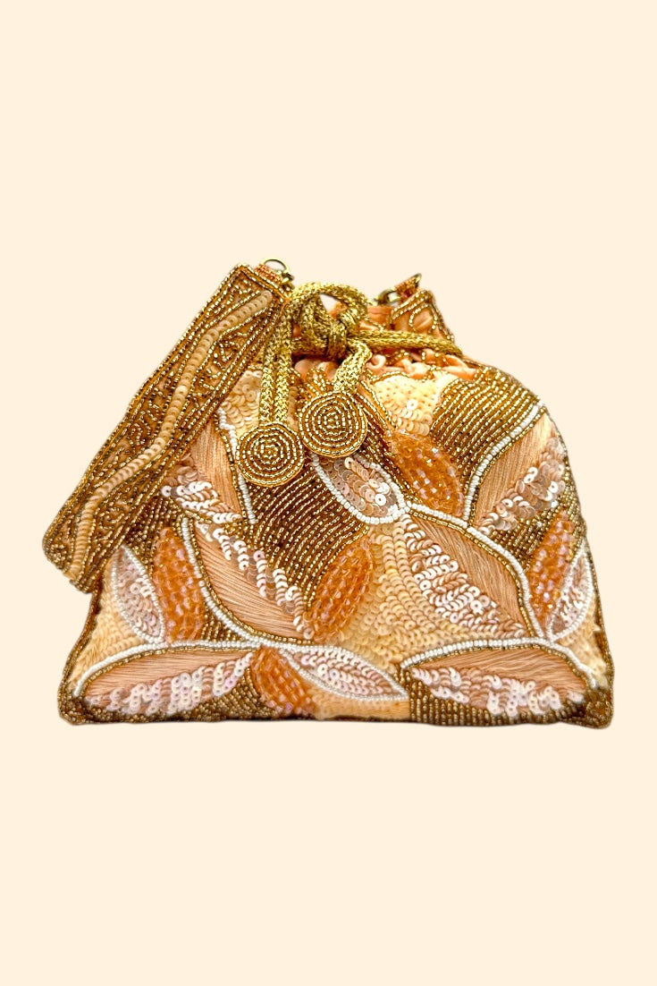 Peach Gold Sequin Dream Potli