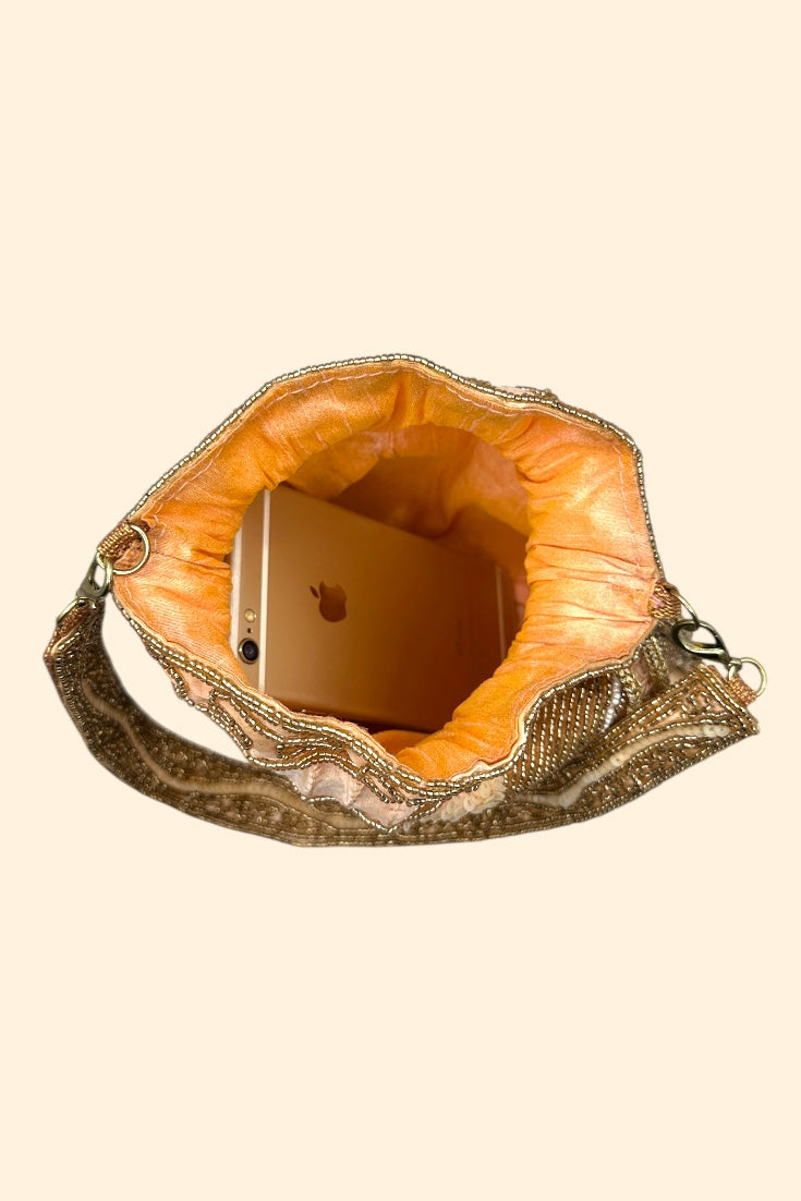 Peach Gold Sequin Dream Potli