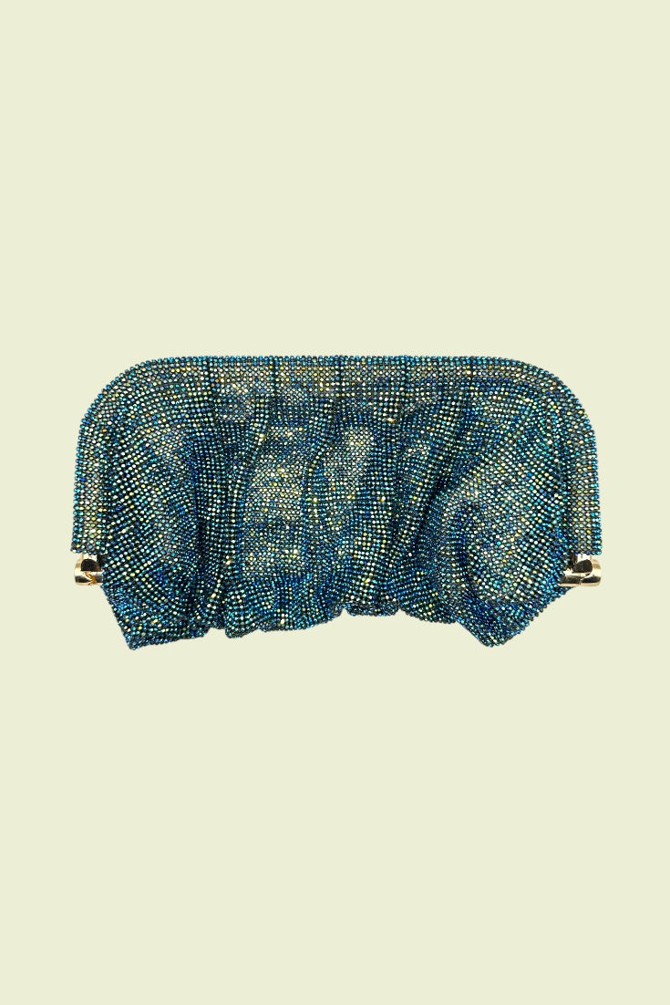 Alzic Women's Blue Aura Shimmer Clutch