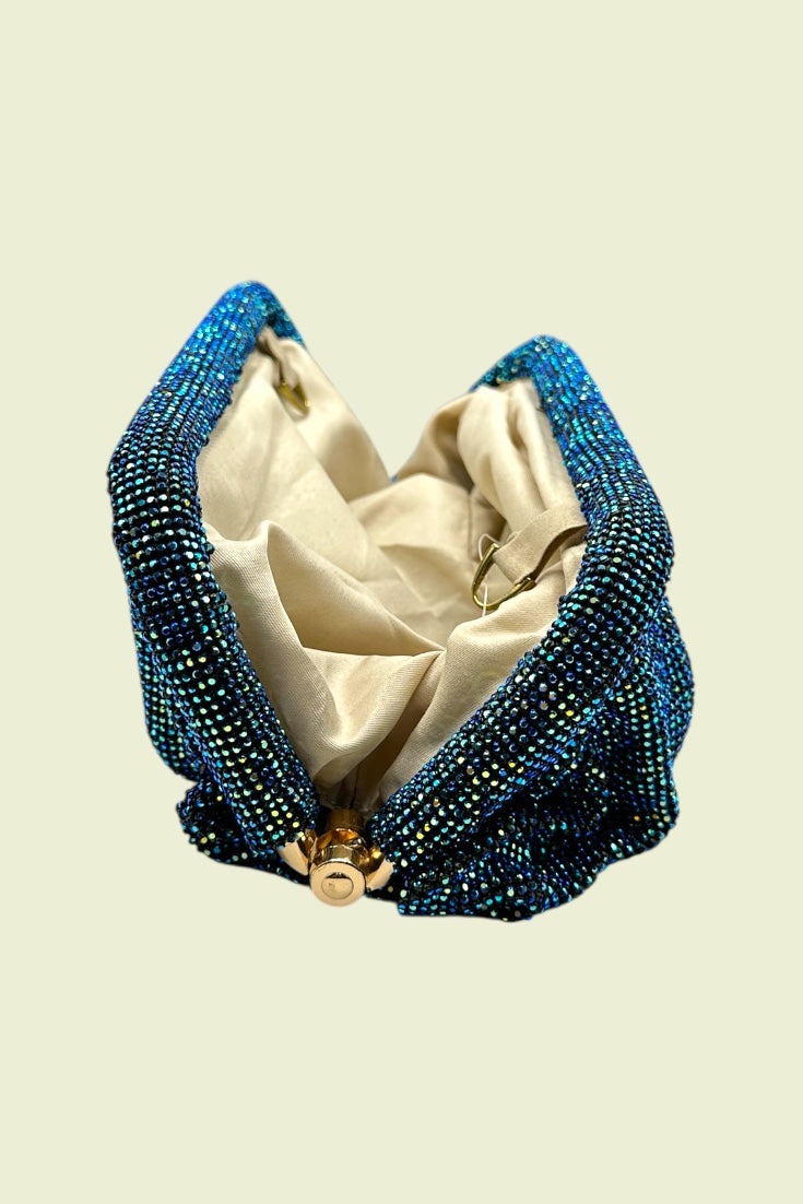 Alzic Women's Blue Aura Shimmer Clutch