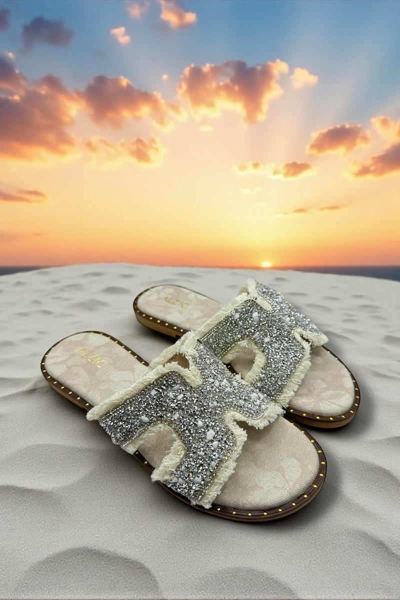 Midnight Glam Denim Flats