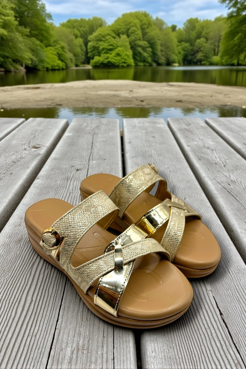 Gold Luxe Comfort Slides