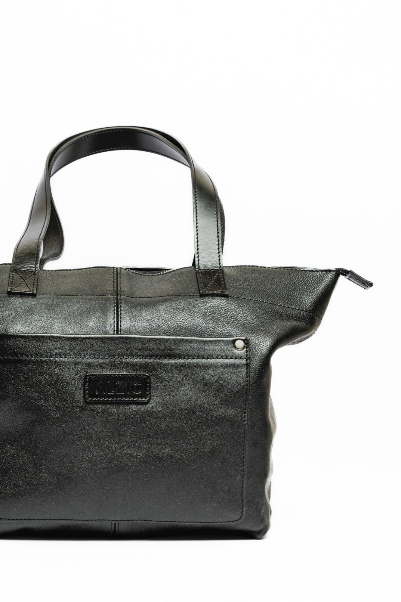 Elegant Black Leather Tote Bag – Spacious & Stylish for Everyday Use
