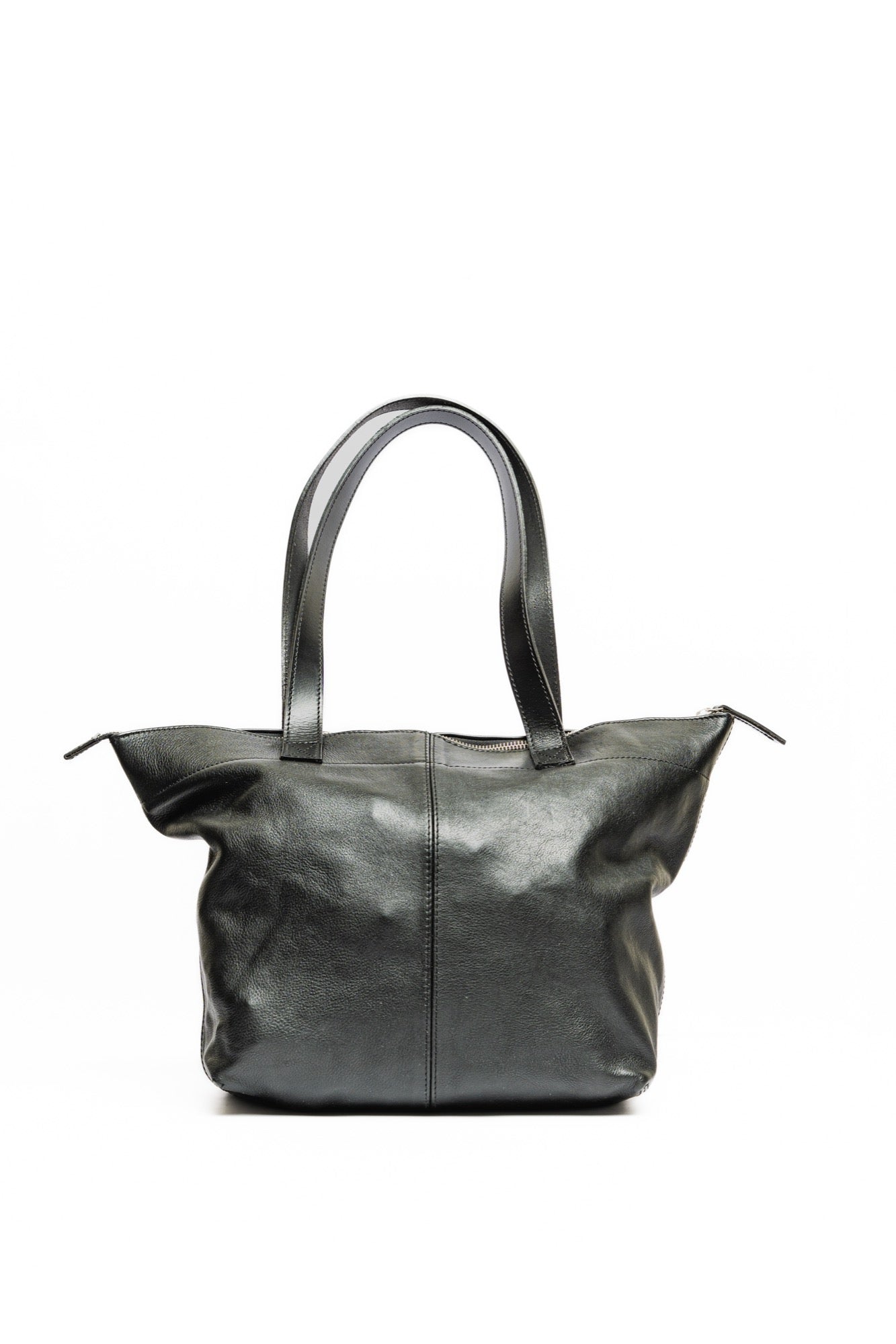 Elegant Black Leather Tote Bag – Spacious & Stylish for Everyday Use