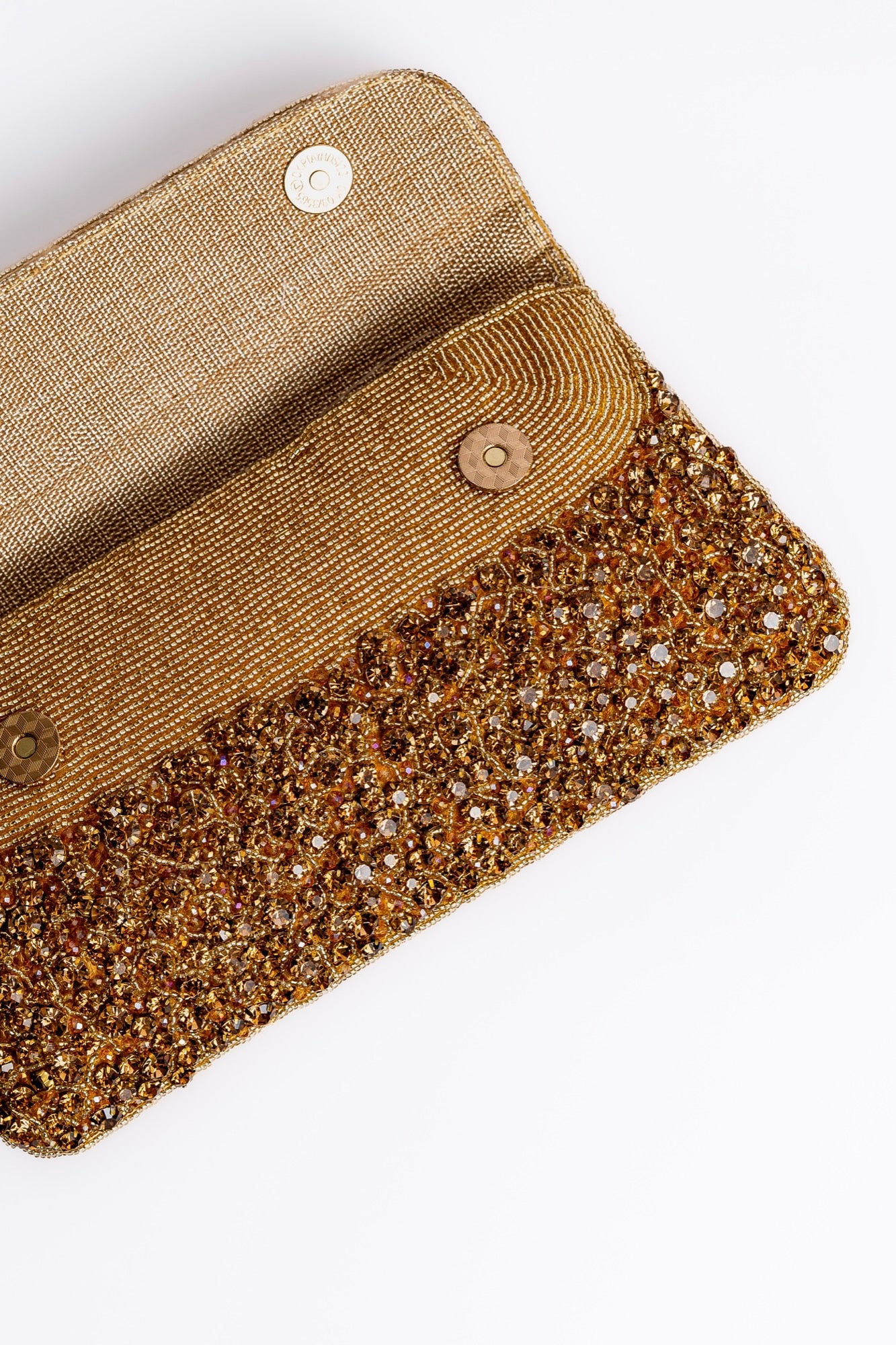 Elegant Gold Beaded Evening Clutch – Handcrafted Crystal Embellished Shoulder Bag